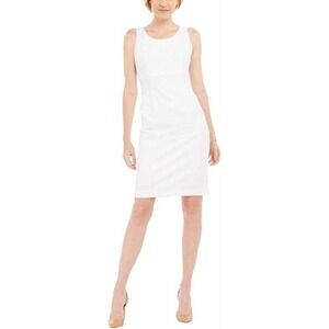 NWT Kasper 18W Sleeveless Jewel Neck Ribbed Foil Knit Sheath Dress 131808